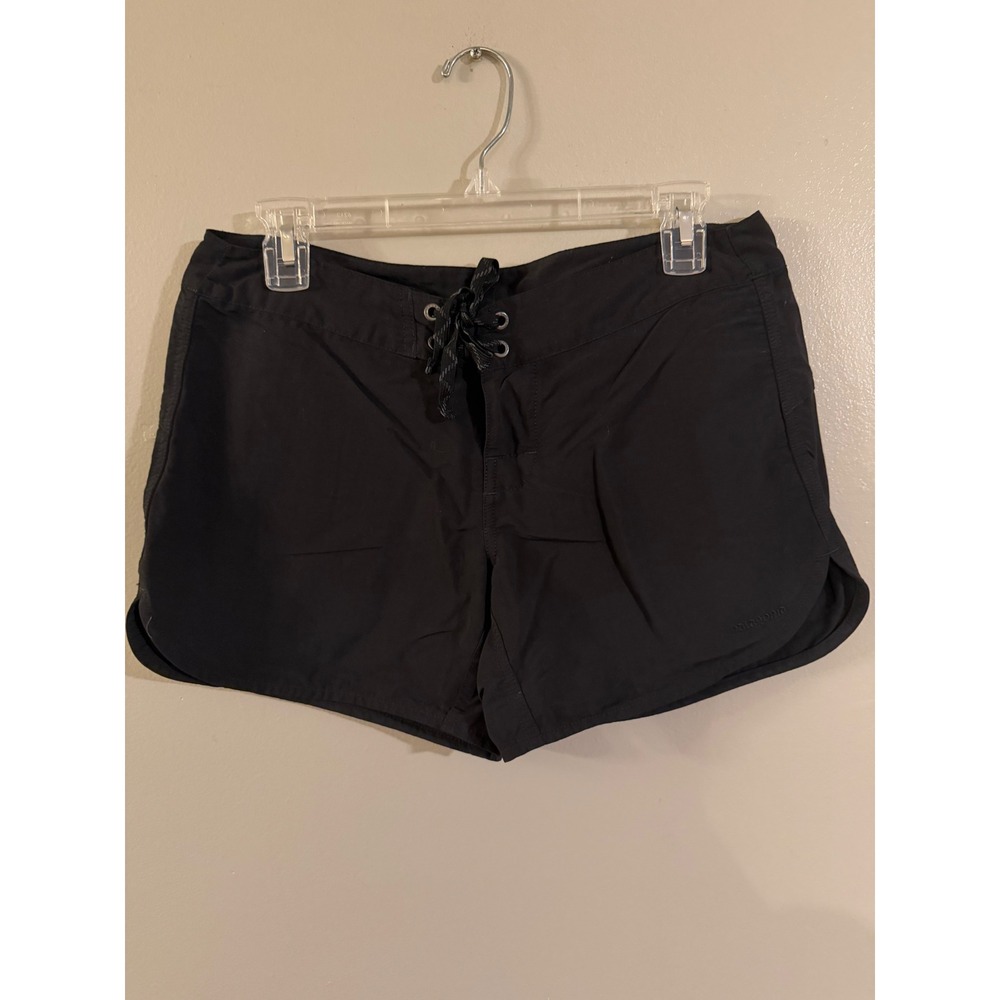 Patagonia Barely Baggies Board Shorts Womens 6 Black Recycled Nylon Swim Trunks